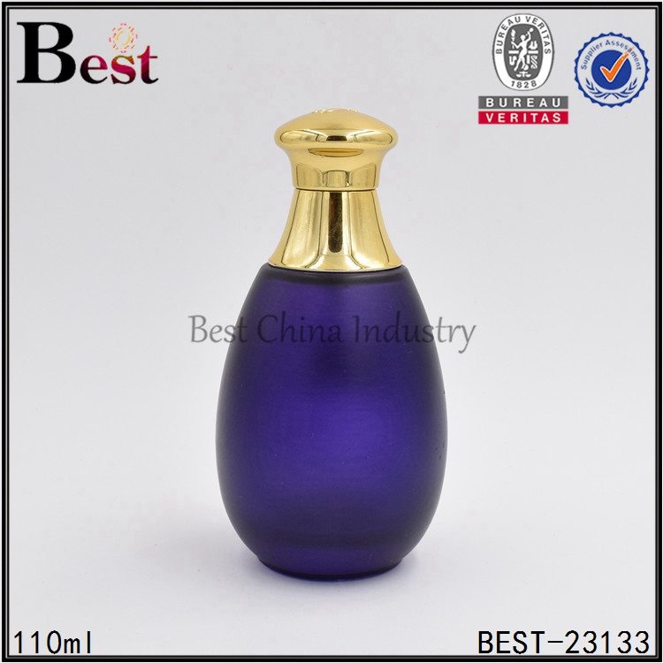 14 Years Factory wholesale
 drop shaped purple glass perfume bottle 110 ml Supply to Swansea