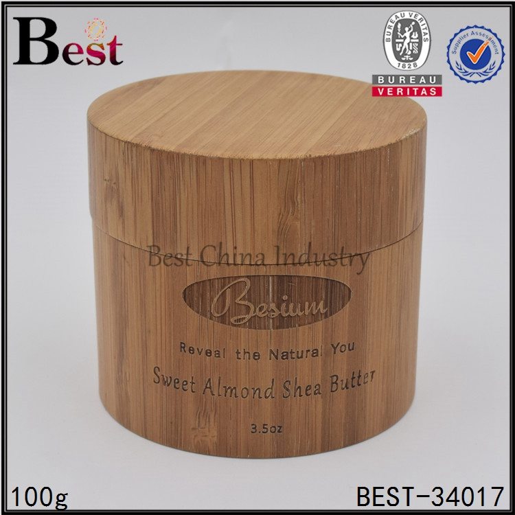 11 Years Manufacturer
 yellow bamboo jar with pp 100g Factory from Egypt