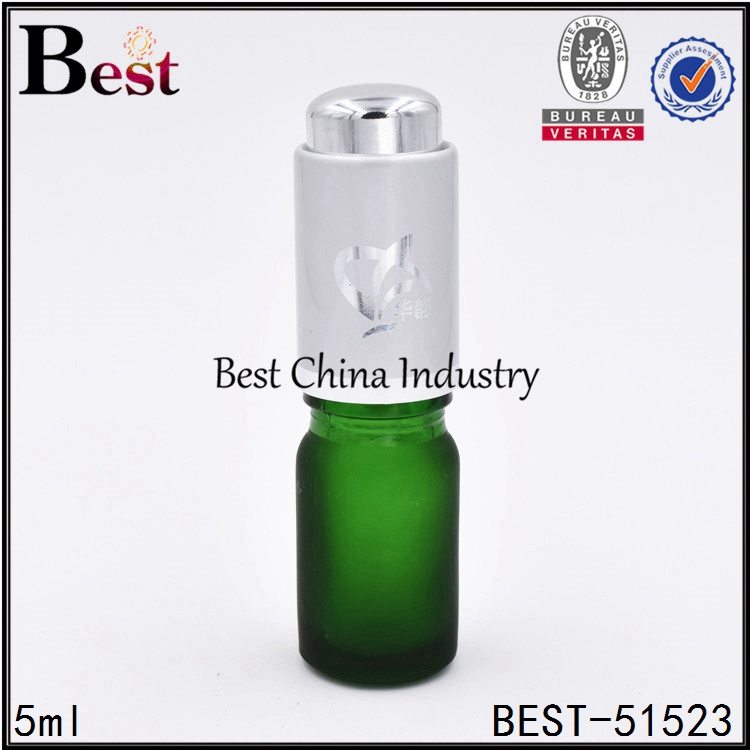 Special Design for
 frosted green essential oil bottle with frosted silver press pump dropper 5ml  Wholesale to Kuala Lumpur