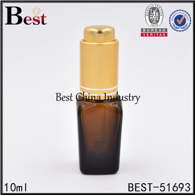 9 Years Factory
 cosmetic amber color glass bottle with press pump dropper 10ml Factory for San Diego