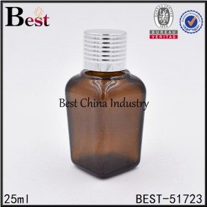 Ordinary Discount
 amber color square shape glass bottle for cosmetic 25ml Manufacturer in Namibia