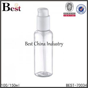 10 Years Factory
 round clear PET bottle with white plastic serum 100/150ml  Factory from New Delhi